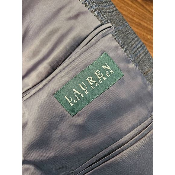 Ralph Lauren Gray Plaid Suit Jacket Size 44 - Picture 8 of 11